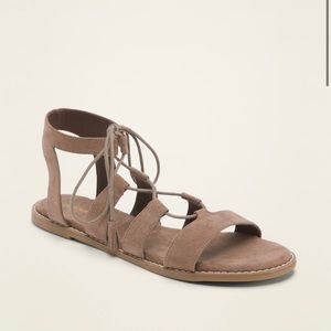 Tan/Gray Old Navy Strappy Sandals